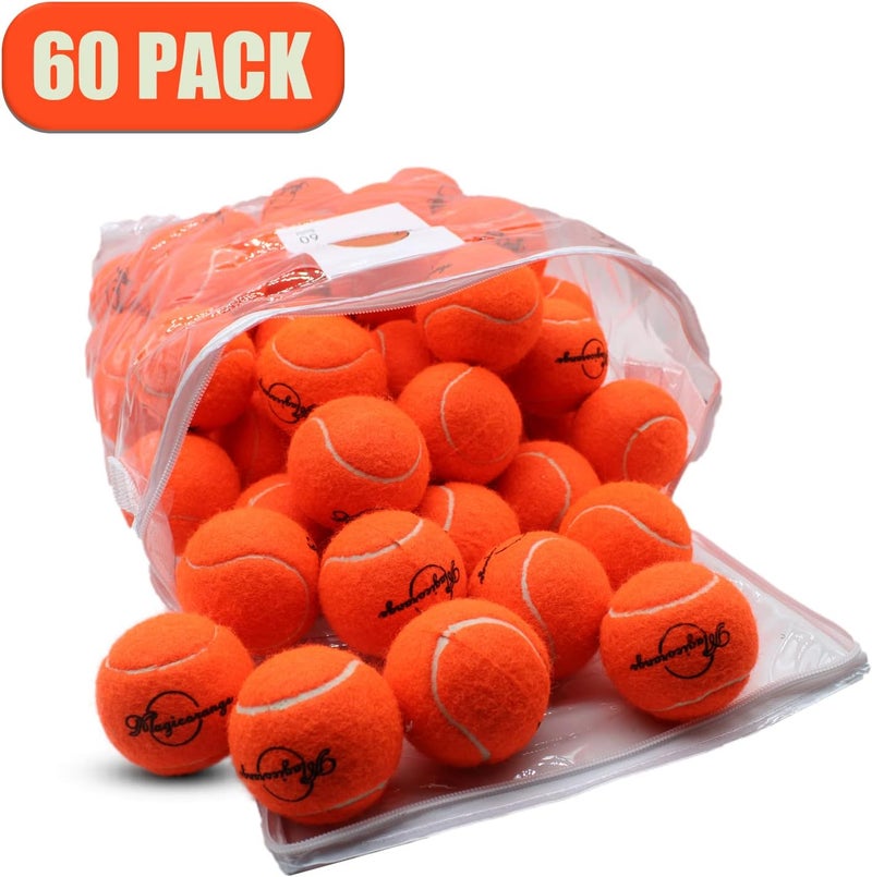 Magicorange Tennis Balls, 60 Pack Advanced Training Tennis Balls Practice Ball, Pet Dog Playing Balls,Good for Beginner Training Ball - Image 2